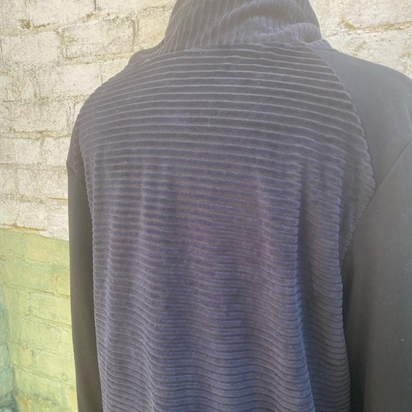 Velvet Velour Mock Neck Tunic Sweatshirt - Picture 5 of 7